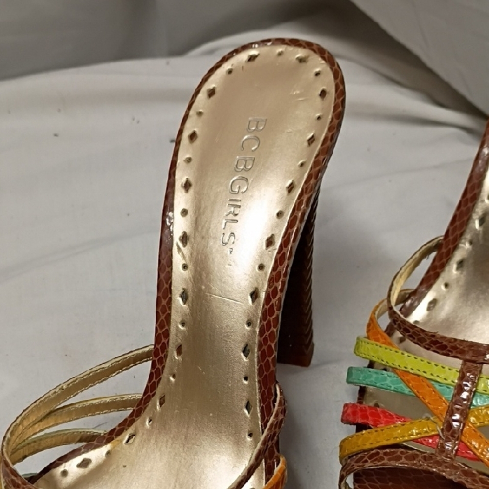 Bcbg Paris Multicolor Strappy Platform Heels - image 3